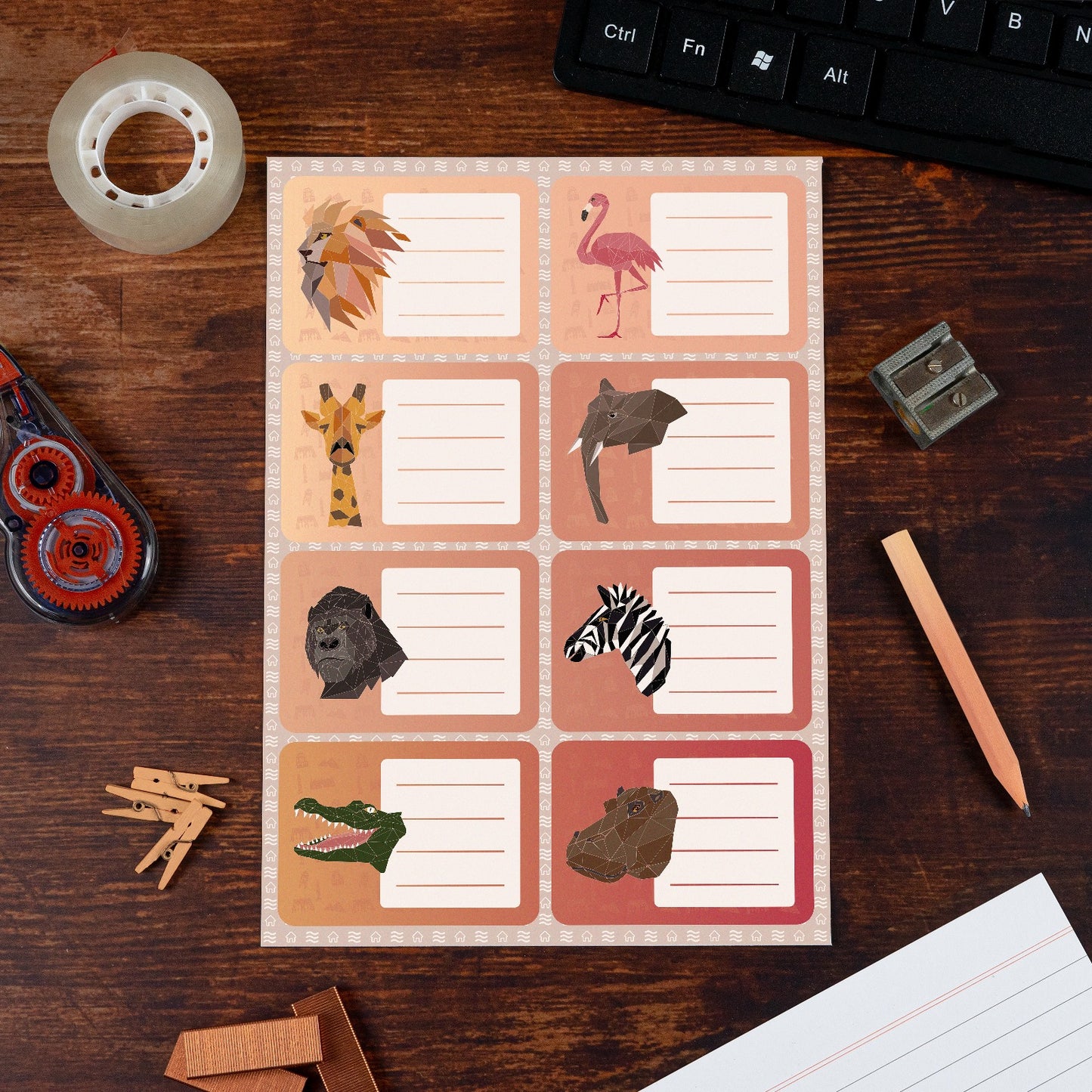 Animal Name Tag Stickers – African Wildlife