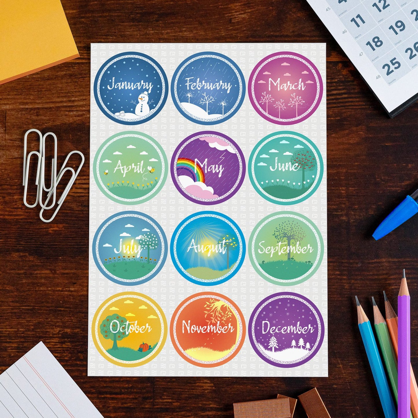 Premium Monthly Seasonal Stickers