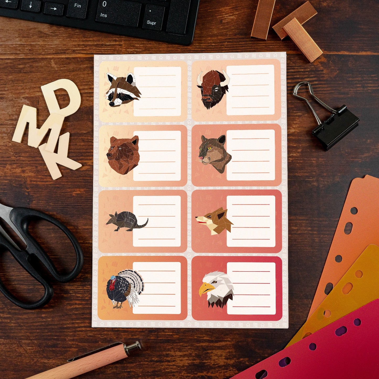 Animal Name Tag Stickers – North American Wildlife