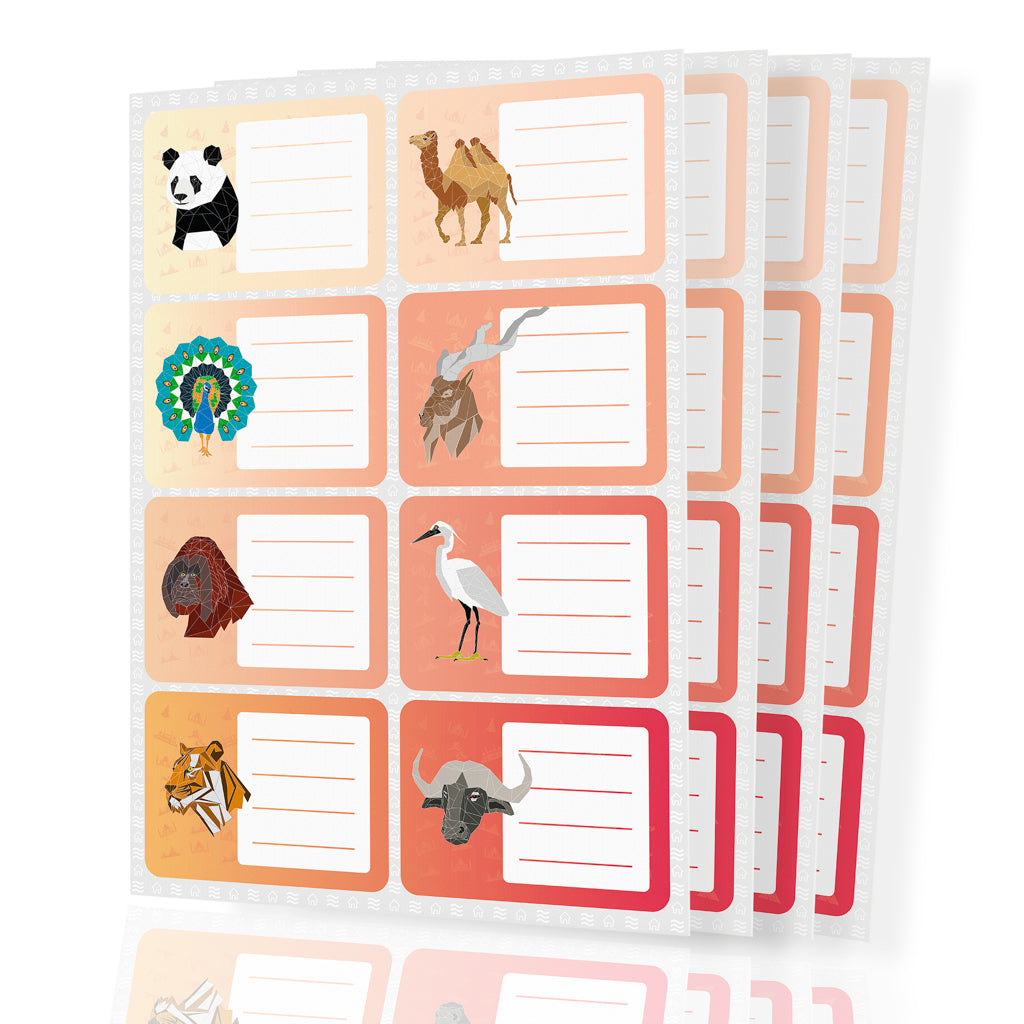 Animal Name Tag Stickers – Asian Wildlife